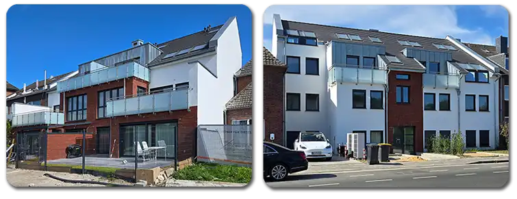 Ein- und Mehrfamilienhäuser in moderner Architektursprache